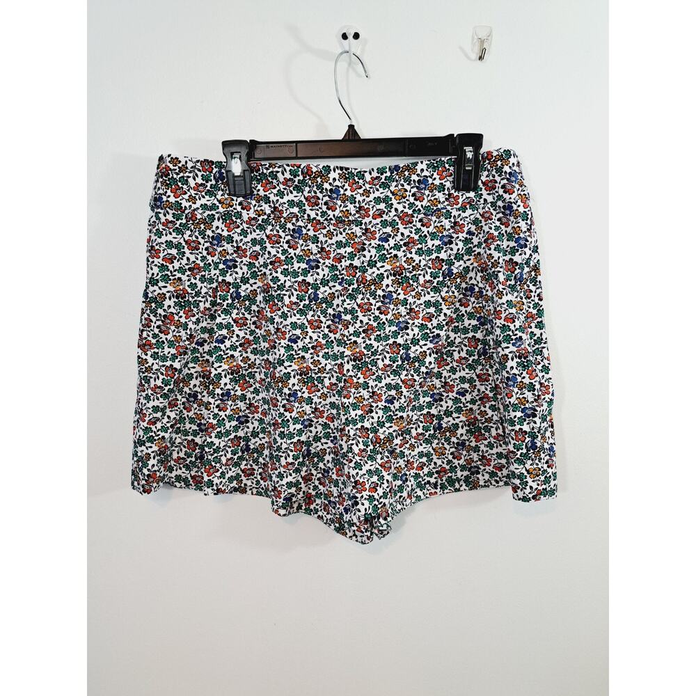 J. Crew Women's White Floral Side Zip Shorts In Size 14 3" Inseam Classic Summer